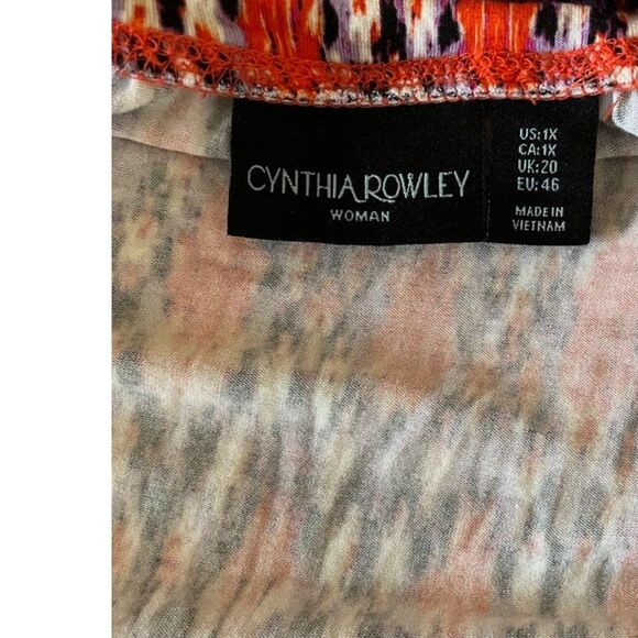 Cynthia Rowley Tropicalcore Colorful Stretchy Orange/Purple Print Maxi Skirt 1X - Picture 2 of 5